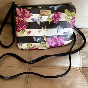 Luv Betsey by Betsey Johnson Floral Striped Wristlet Crossbody Bag